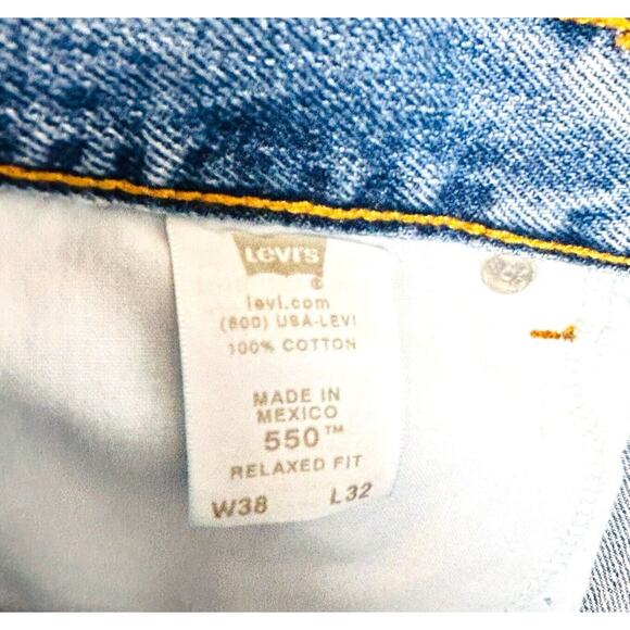 Levis Mens 550 Jeans Relaxed Fit Straight Leg 36 X 27 Tagged 38 x 32 - Picture 8 of 12